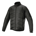 Alpinestars AMT Thermal Liner, Black, Thermal Mid-Layer Jacket, features quilted diagonal padding and ripstop fabric, high collar, full-length front zipper, lightweight insulation for motorcycle adventure touring