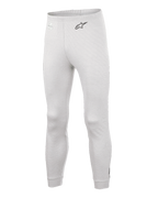 Alpinestars Race V3 Bottom, Auto Racing Base Layer Pants, White, textured flame-resistant material, black A-star logo on the hip, ribbed ankle cuffs and waistband, lightweight technical underlayer