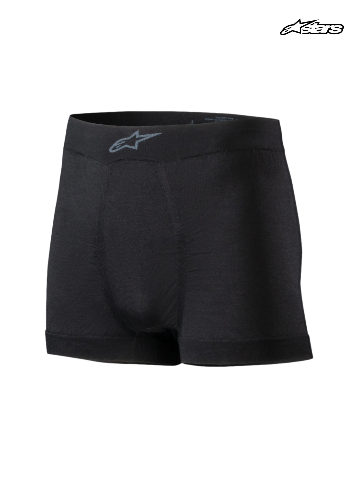 Alpinestars Tech ZX Boxer, flame-resistant auto racing underwear base layer, black, featuring a lightweight design with LENZING FR construction and FIA certification