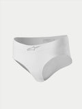 Alpinestars Stella TECH ZX Briefs, Women's Racing Underwear, White, featuring a silver star logo on the front waistband, FIA 8856-2018 certified flame-resistant base layer, technical motorsport apparel