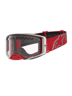 Alpinestars Supertech Dura Air Fluid Goggles, Motocross Racing Goggles, Red and Silver with Clear Polycarbonate Lens.