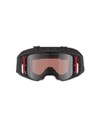 Alpinestars Supertech Corp Goggles Absolute Vision, Motocross Goggles, Black and Red frame with Mirror Silver lens, featuring 'ONE GOAL. ONE VISION.' text on the top frame and red side accents, professional-grade eye protection for motocross