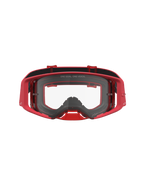 Alpinestars Supertech Vesta Goggles, Red motocross eyewear with a clear lens, injection-molded frame, and wide peripheral vision.