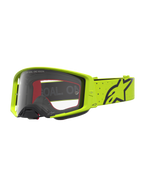 Alpinestars Supertech Vesta Motocross Goggles in fluo yellow and black with a clear lens for racing performance.