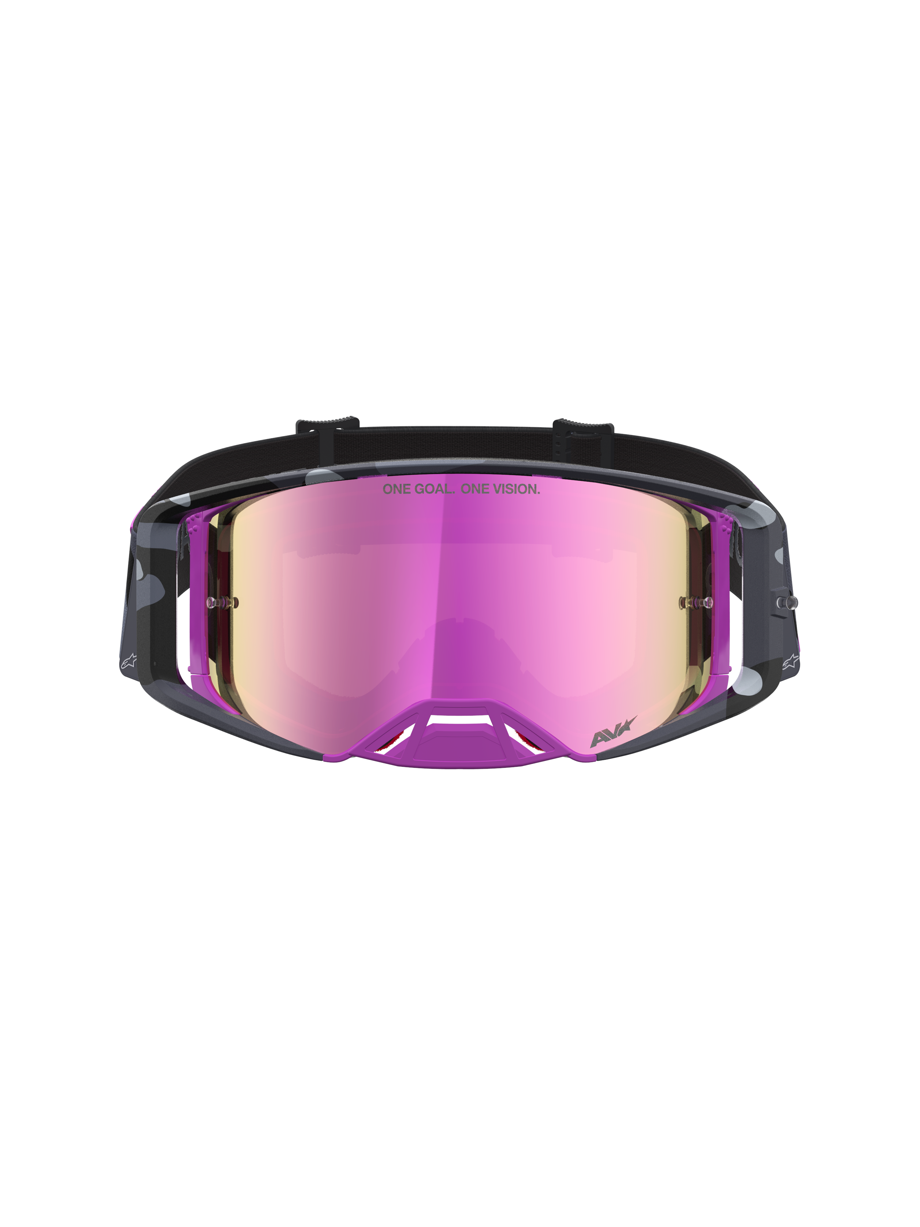 Limited Edition Supertech Lone Goggles, motocross racing goggles, Camo Purple and Mirror Pink, high-contrast lens technology, optimized ventilation