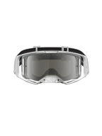 Alpinestars Vision 8 Amber Goggles, White and Silver motocross goggles with mirrored anti-fog lens and A-FLEX frame.