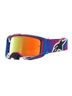 Alpinestars Vision 8 Maven Goggles, Motocross, Blue and Pink, Red Mirror Lens, lightweight A-FLEX frame construction.