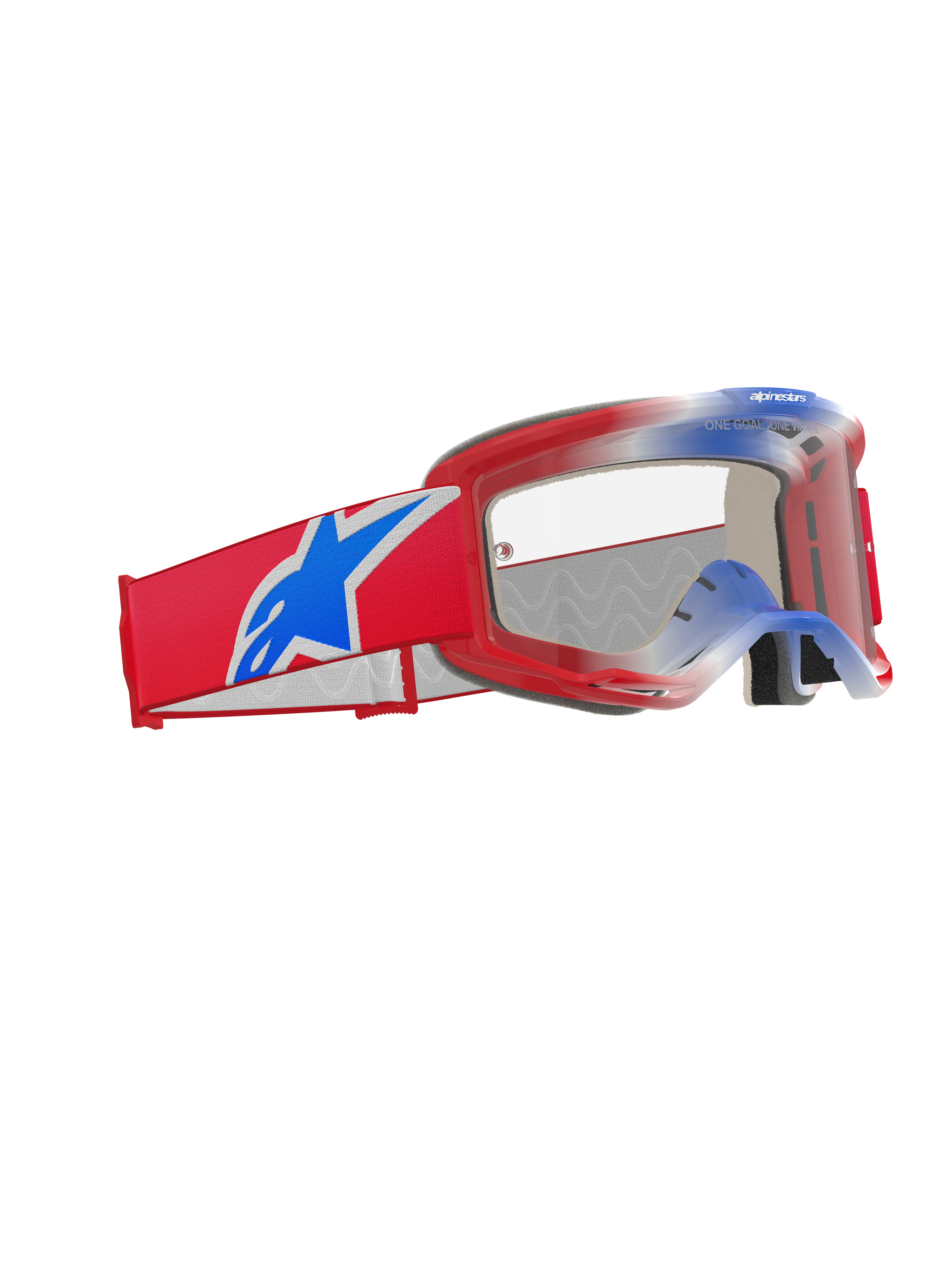 beer mx goggles One Size / Red White Blue Clear