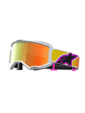 Alpinestars Vision 5 Drag Motocross Goggles, Orange Red Mirror Lens with White A-FLEX Frame and RAM-AIR Ventilation.