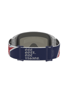 Alpinestars Limited Edition Vision 5 Fiftyfold Goggles, rear view showing blue and red strap with white slogan text.