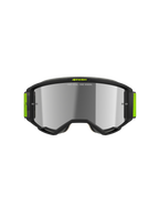 Alpinestars Vision 5 Hollow Goggles, Motocross Goggles, Charcoal and Yellow Fluo, Silver Mirror Lens, sleek charcoal frame with bright yellow accents and wide woven strap, high-performance eye protection for off-road racing