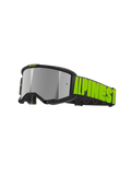 Alpinestars Vision 5 Hollow Goggles, Motocross Off-Road Goggles, Charcoal and Yellow Fluo, reflective silver mirror lens with black frame, wide black strap with bold neon yellow branding and internal silicone grip, ventilation ports and plush face foam
