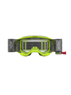 Alpinestars Vision 5 Rora Roll Off Motocross Goggles in Yellow Fluo and Black featuring a clear lens system.