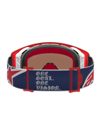 Alpinestars Limited Edition Supertech Fiftyfold Motocross Goggles, Blue and Red, featuring One Goal One Vision strap text.