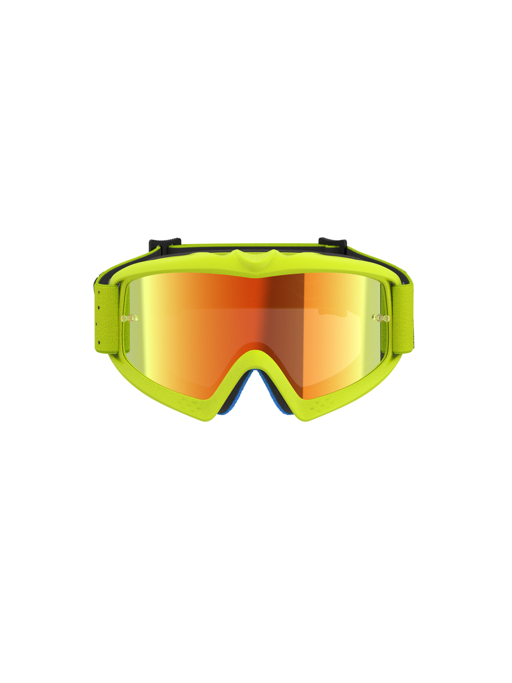 Alpinestars Vision Youth Vesta Goggles, youth motocross goggles in yellow fluo with a mirror red anti-fog lens.