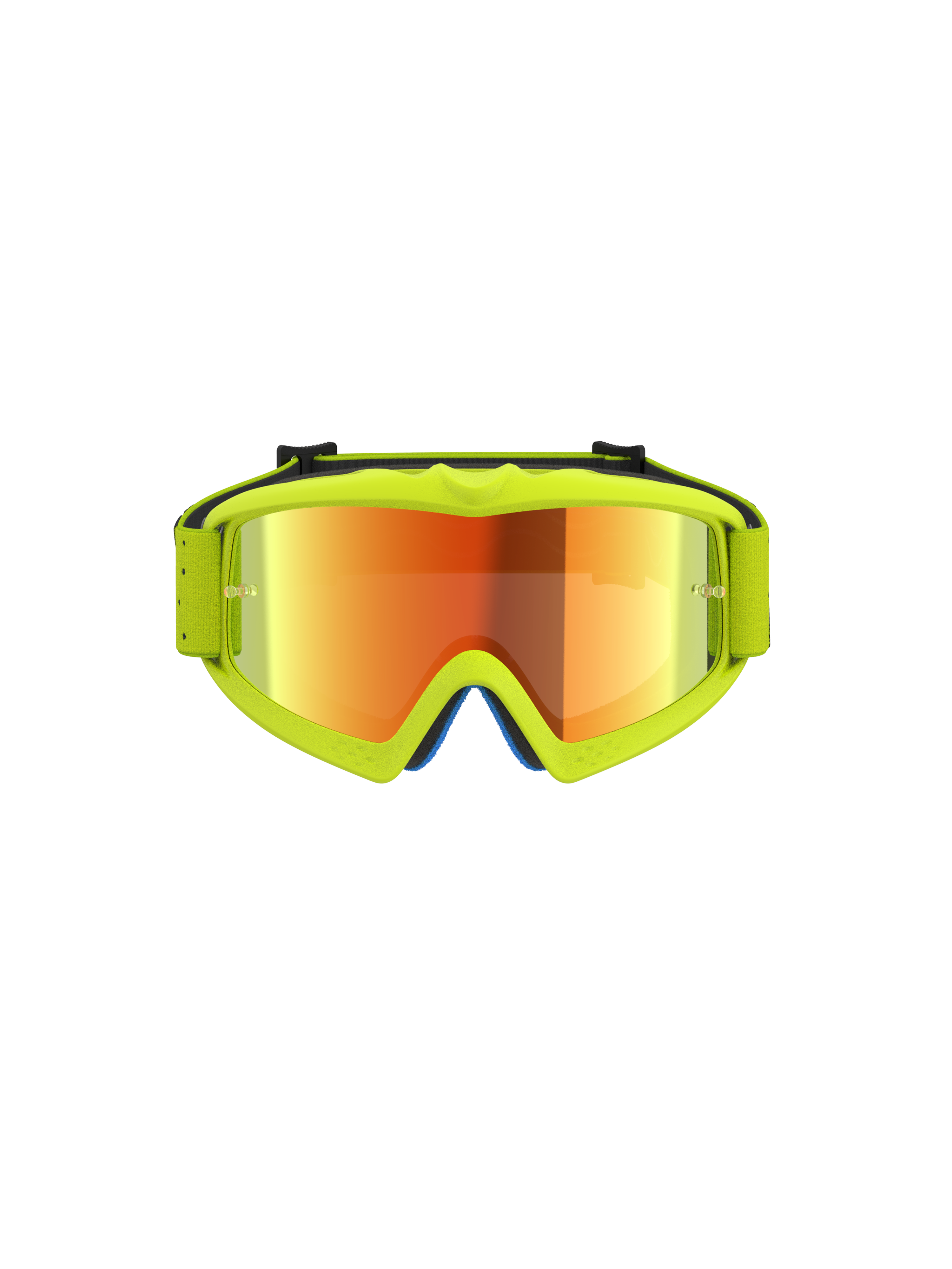 Alpinestars Vision Youth Vesta Goggles, youth motocross goggles in yellow fluo with a mirror red anti-fog lens.