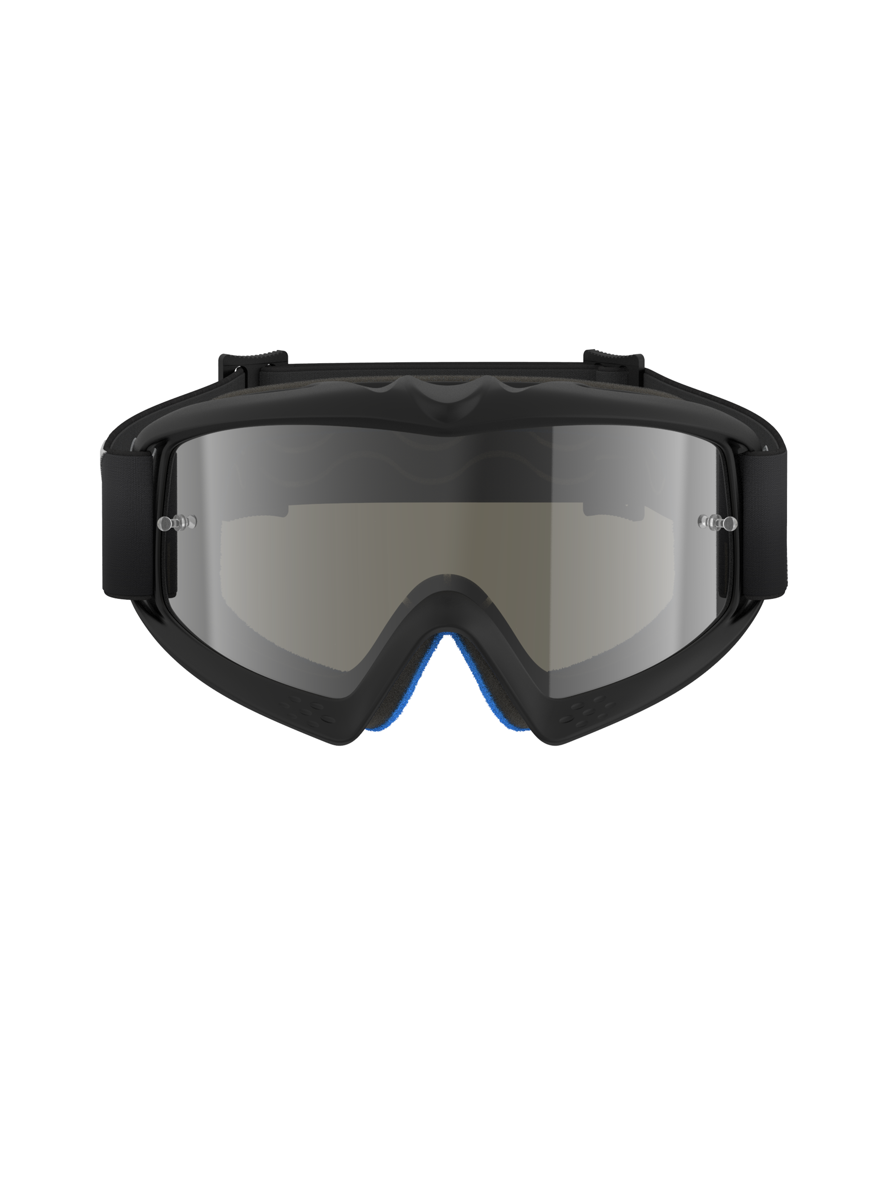 Alpinestars Vision Youth Corp Goggles, Motocross Goggles, Black Mirror Silver, front-facing view featuring a mirrored polycarbonate lens and black A-FLEX urethane frame, professional off-road eye protection for youth riders