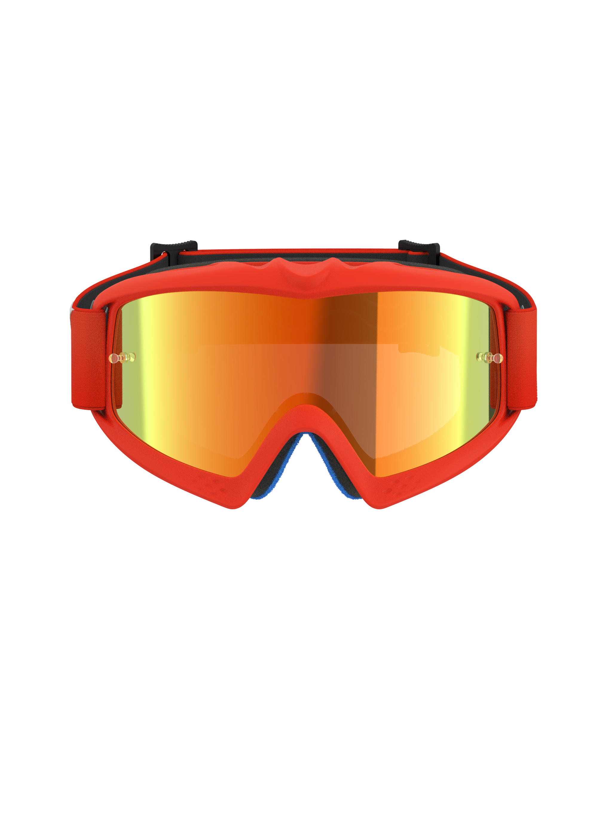 Alpinestars Vision Youth Corp Goggles, Motocross Goggles, Orange and Red Mirror, featuring a bright orange urethane frame, mirrored finish lens, and matching orange strap, designed for youth riders and off-road racing