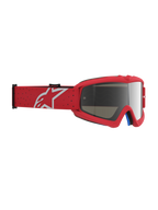 Alpinestars Vision Youth Vesta Goggles, Red and White youth motocross racing eyewear featuring a Silver Mirror lens.