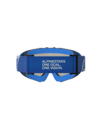 Alpinestars Vision Youth Vesta Goggles, blithe blue and white youth motocross goggles, rear view with branded strap.