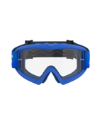 Alpinestars Vision Youth Blaze Goggles, Youth Motocross Goggles, Blue Frame with Clear Lens, features a flexible blue A-FLEX frame, anti-fog polycarbonate lens with tear-off posts, and a matching blue woven strap, designed for young riders and off-road racing
