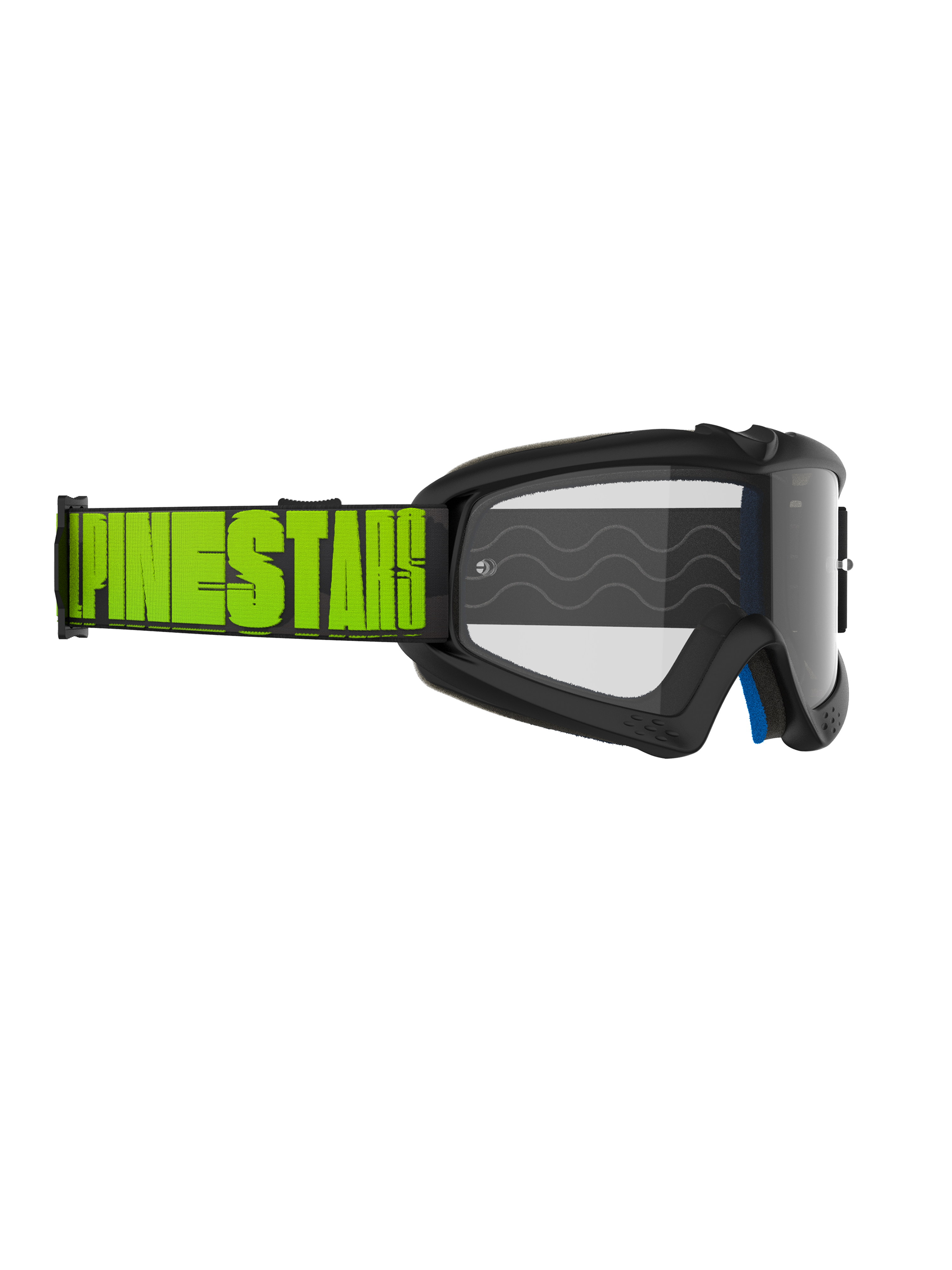 Alpinestars Vision Youth Hollow Goggles, Motocross Goggles, Charcoal and Fluo Yellow, Clear Lens, Black strap with bold fluo yellow Alpinestars branding, high-performance protective eyewear for youth riders
