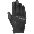 Alpinestars Faster Gloves, Black Motorcycle Gloves, featuring the Alpinestars star logo and Thermo Windtech branding, reinforced knuckle and finger padding, multi-material urban riding design
