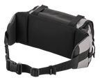 Alpinestars Tech Tool Pack, Gray Black, rear view featuring air mesh back pad for ventilation and comfort, adjustable waist strap with heavy-duty buckle, durable textile construction for off-road and Enduro riding