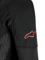 Tech-Air 10 V2 Race Airbag System sleeve in black, featuring a red Alpinestars logo and technical mesh panels.