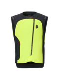 Alpinestars Tech-Air 3 V2 System, Motorcycle Airbag Vest, Neon Yellow and Black, featuring a diagonal zipper design, autonomous electronic protection system, and sleek modern construction for road use