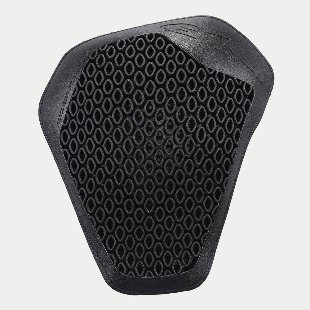 Alpinestars Nucleon Flex Plus Shoulder Protector, Black, motorcycle armor insert featuring a perforated cell structure for ventilation and a low-profile ergonomic design
