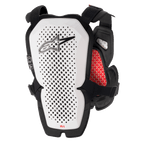 Alpinestars A-1 Pro Chest Protector, White and Black with Red accents, perforated back panel for ventilation, red honeycomb interior padding, lightweight motocross protective gear
