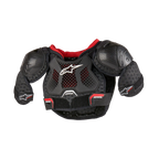 Alpinestars Youth Bionic Action Kickstart Chest Guard, Black and Red ventilated motocross body protector with TPR guards.