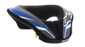 Alpinestars Youth Sequence Neck Roll, Youth Motocross Neck Protector, Black Anthracite and Blue, featuring a padded ergonomic design with blue and gray patterned panels, white accents, and Alpinestars branding, soft inner lining for comfort