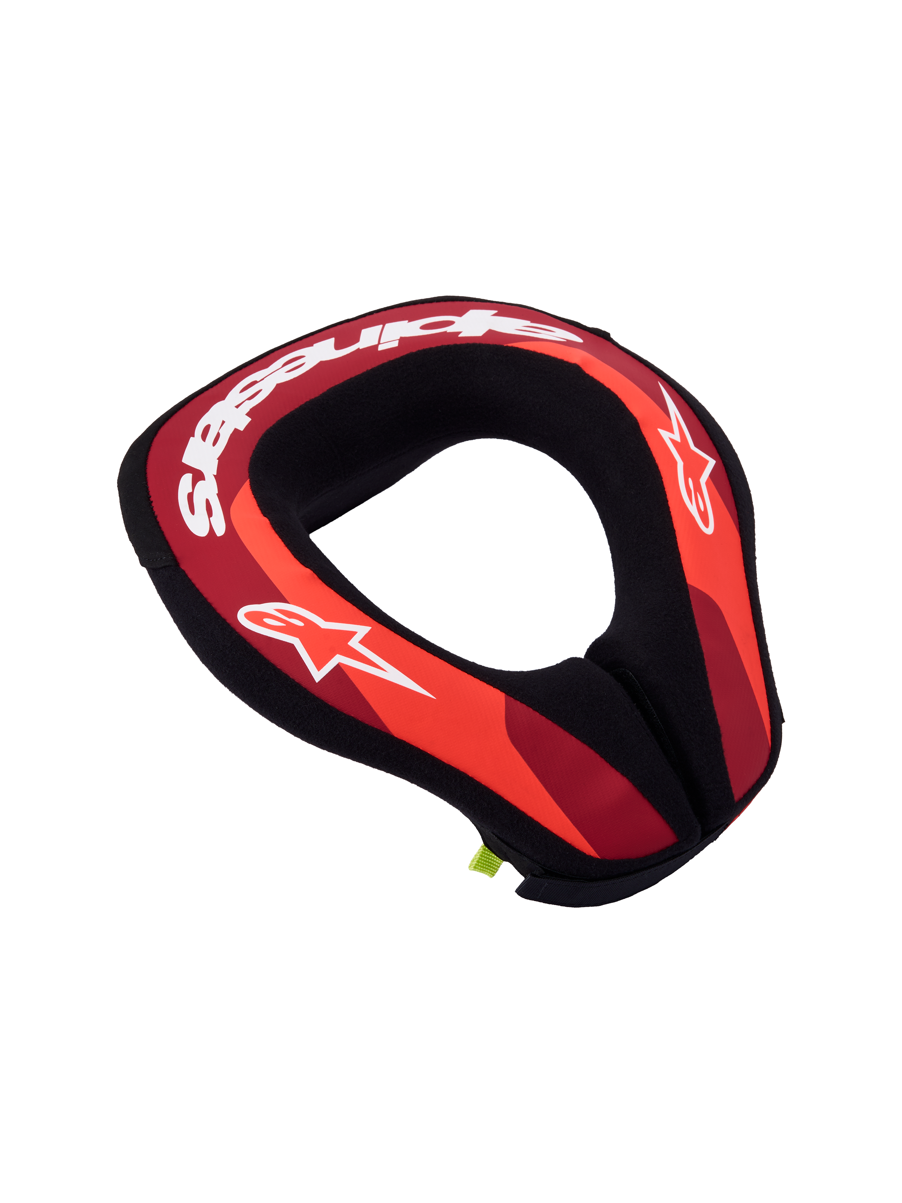 Alpinestars Youth Sequence Neck Roll, red and black motocross neck protection gear for young riders with white logos.