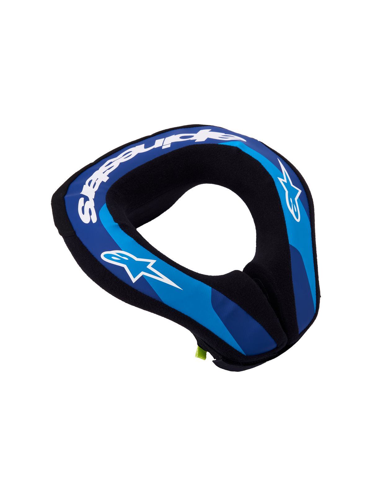 Alpinestars Youth Sequence Neck Roll, Blue and White kids motocross neck protector featuring ergonomic double-density foam.