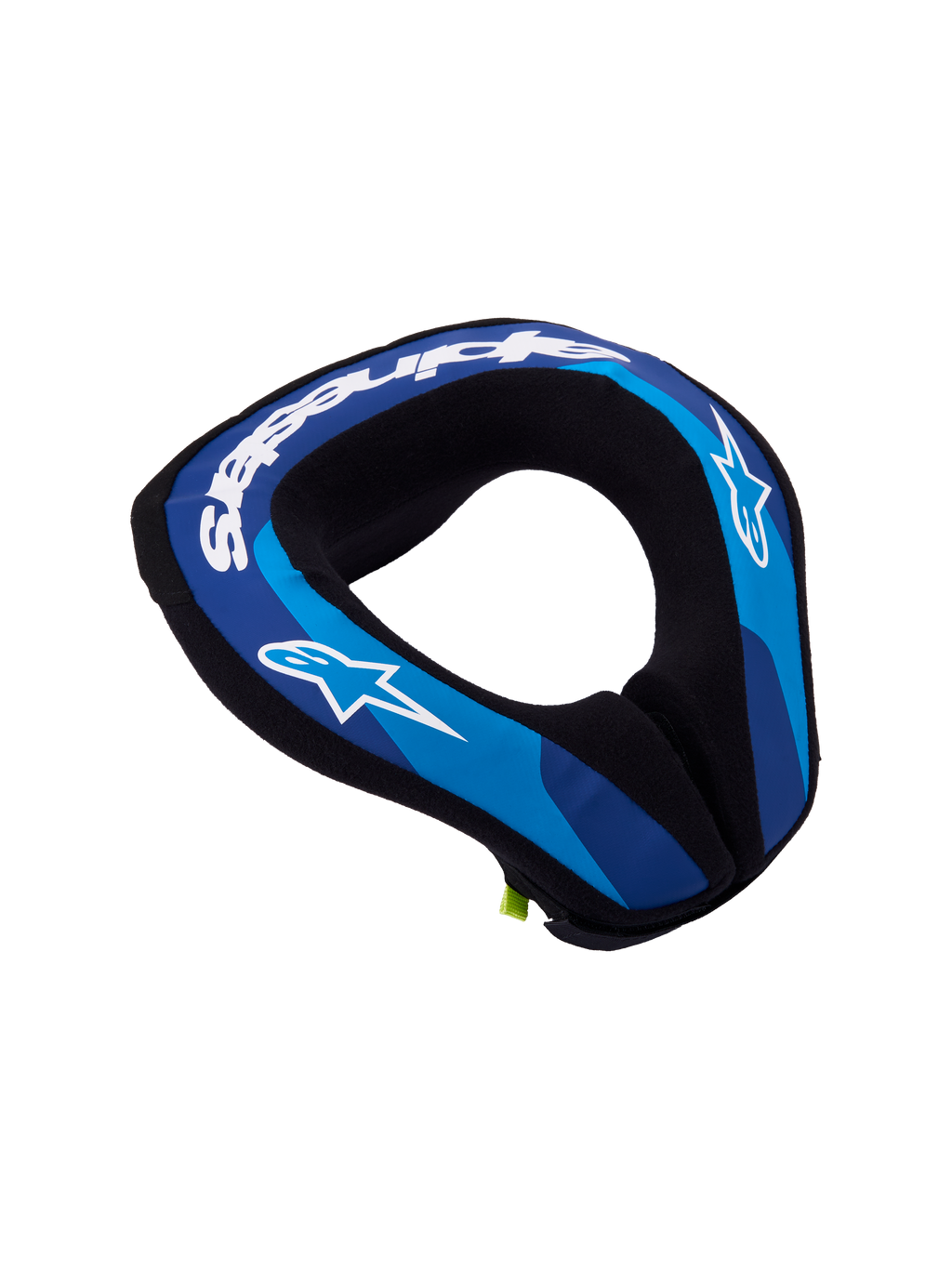 Alpinestars Youth Sequence Neck Roll, Blue and White kids motocross neck protector featuring ergonomic double-density foam.