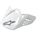 Alpinestars Supertech M10/M8 Visor, Motorcycle Helmet Visor, White Glossy with Black Star Logo, Angular Design with Ventilation Cut-outs, Aerodynamic Construction