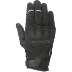 Alpinestars C-30 Drystar® Gloves, Black Motorcycle Gloves, featuring over-molded hard knuckle protection, stretch textile and softshell construction, Velcro wrist strap, and subtle grey reflective accents on the fingers.