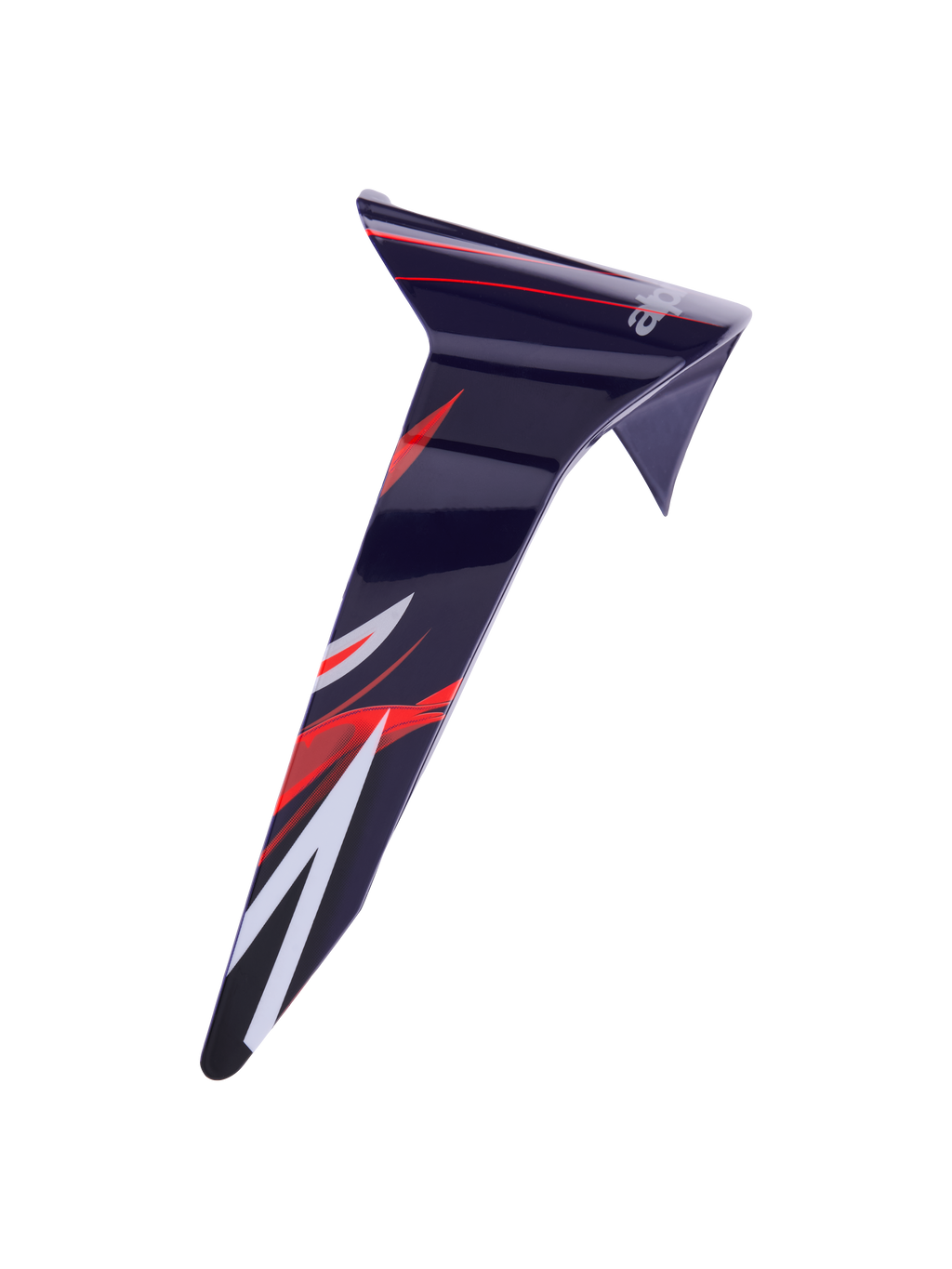 Alpinestars Supertech R10 Flyte Standard Spoiler, Helmet Accessory, Purple Red Glossy with red and white graphics, sleek aerodynamic replacement part for racing helmets, high-gloss finish