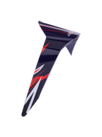 Alpinestars Supertech R10 Flyte Standard Spoiler, Helmet Accessory, Purple Red Glossy with red and white graphics, sleek aerodynamic replacement part for racing helmets, high-gloss finish
