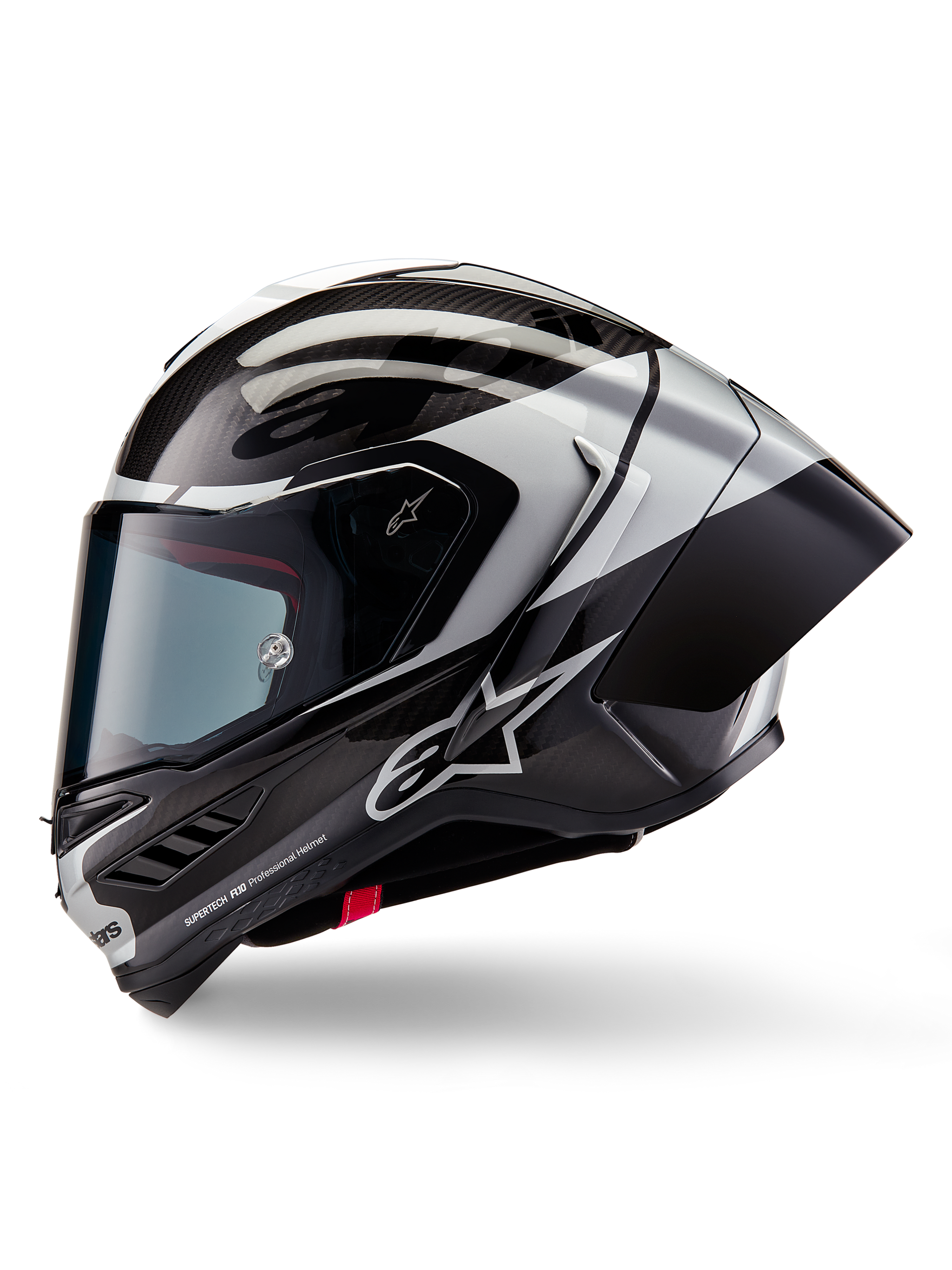 black or silver motorcycle helmet XS / Black Carb Silver Black Glossy