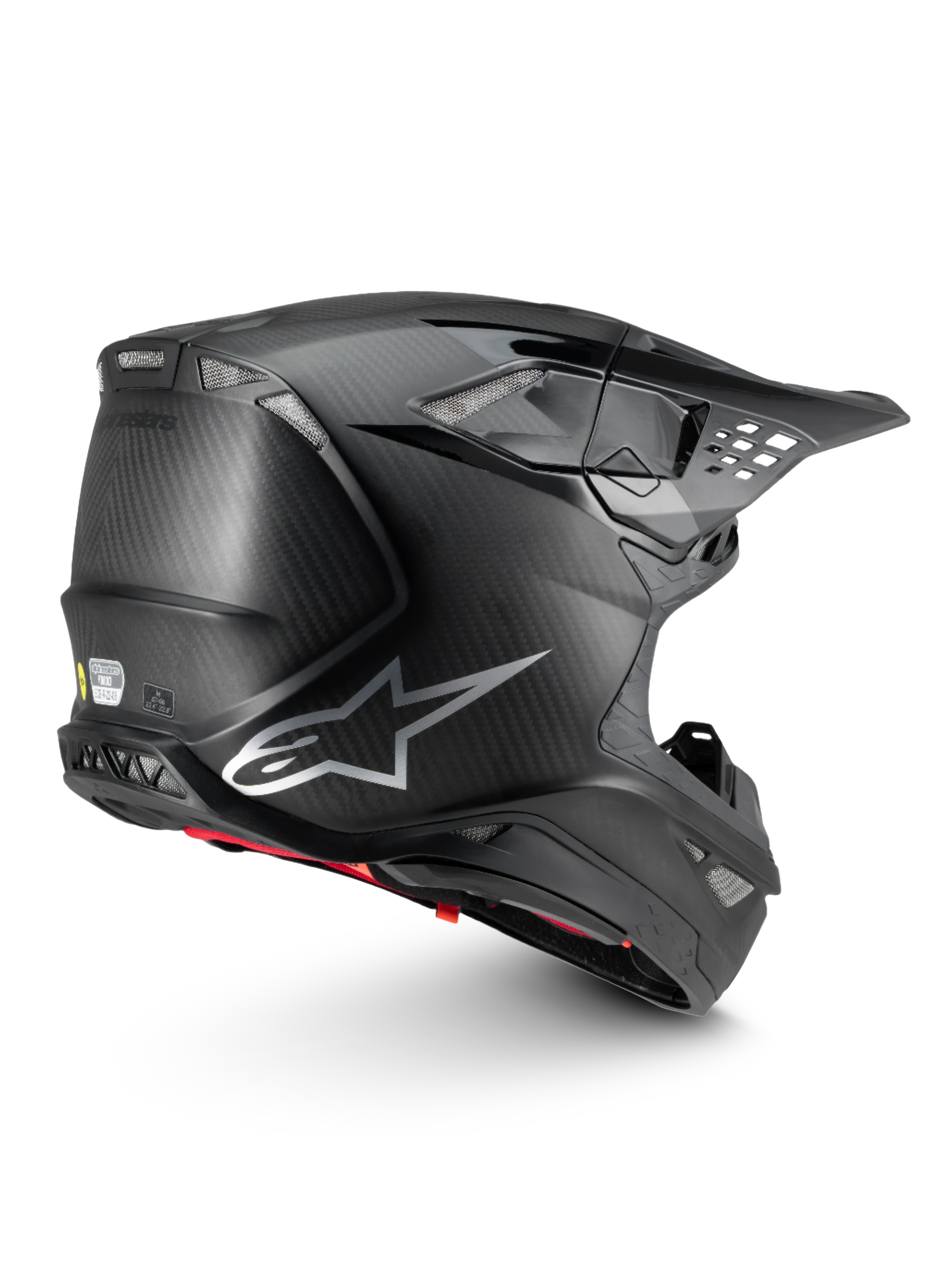 Alpinestars Supertech M10 Fame Motocross Helmet, Black Carbon, lightweight Carbon Fiber shell with MIPS and ECE 22.06.
