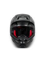 Alpinestars Supertech M10 Fame Helmet, Black Carbon and Red Motocross Helmet, ECE 22.06 certified, carbon construction.