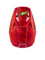 Alpinestars SM3 Falcon Helmet ECE06, Motocross Helmet, Unisex, Red and Yellow Star Graphics, ECE 22.06 Certified, Top View.
