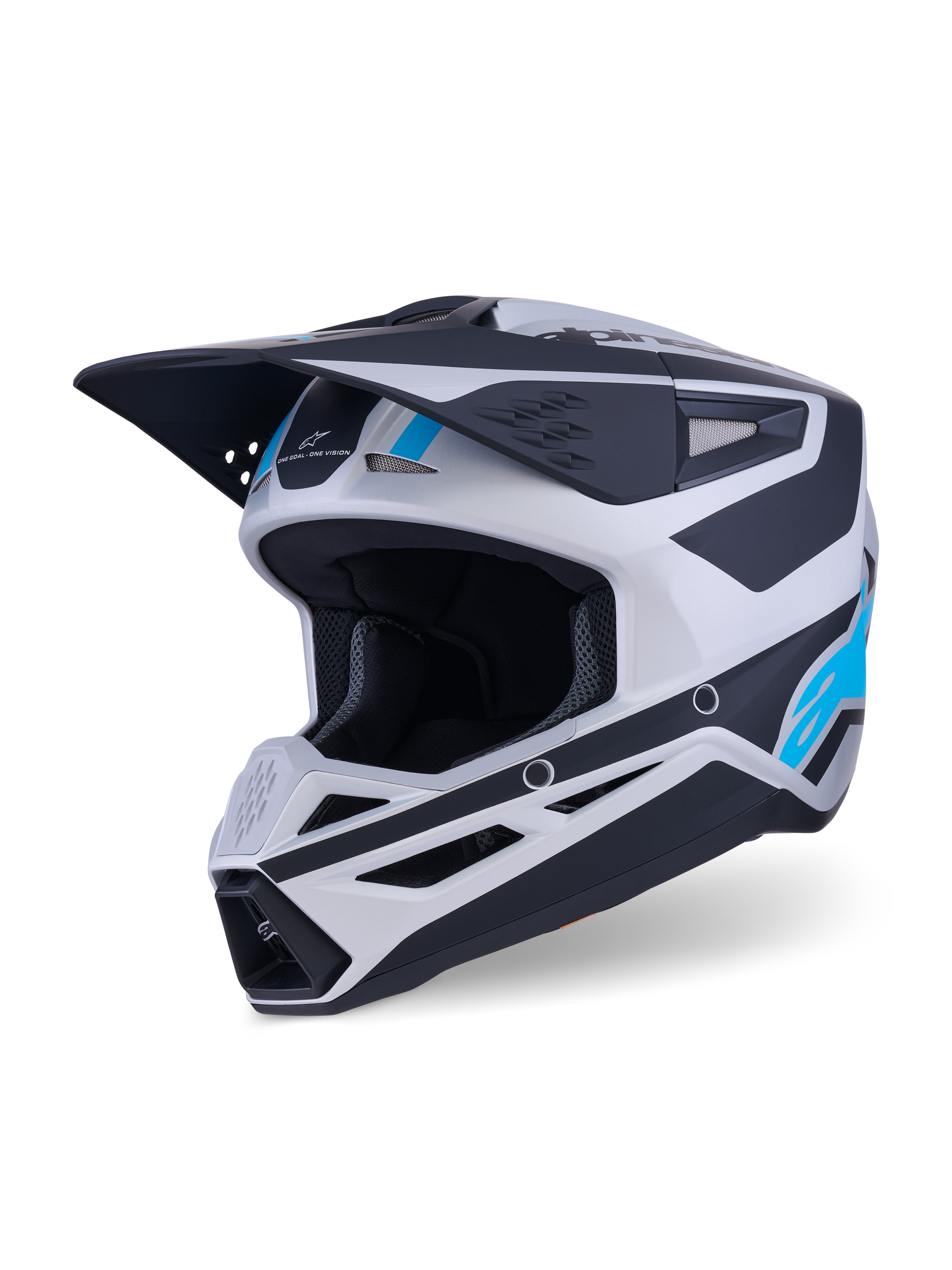 blue and silver motorcycle helmet SM3 Heat - Blue MX Helmet