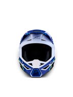 Alpinestars SM3 Youth Falcon Helmet ECE06, blue and white motocross helmet with superior protection and ventilation.