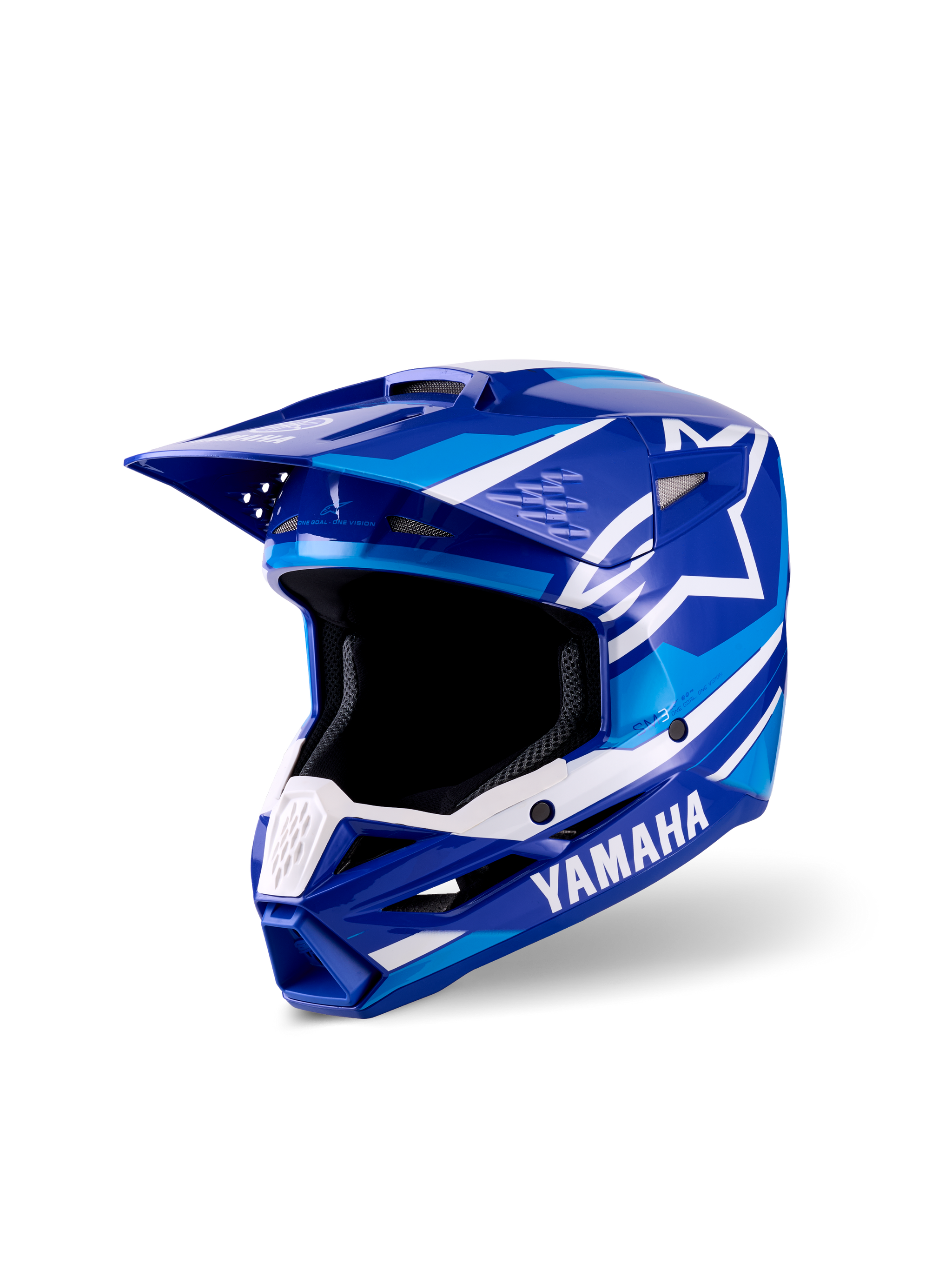 blue eyes motorcycle helmet YL / Blue White Glossy