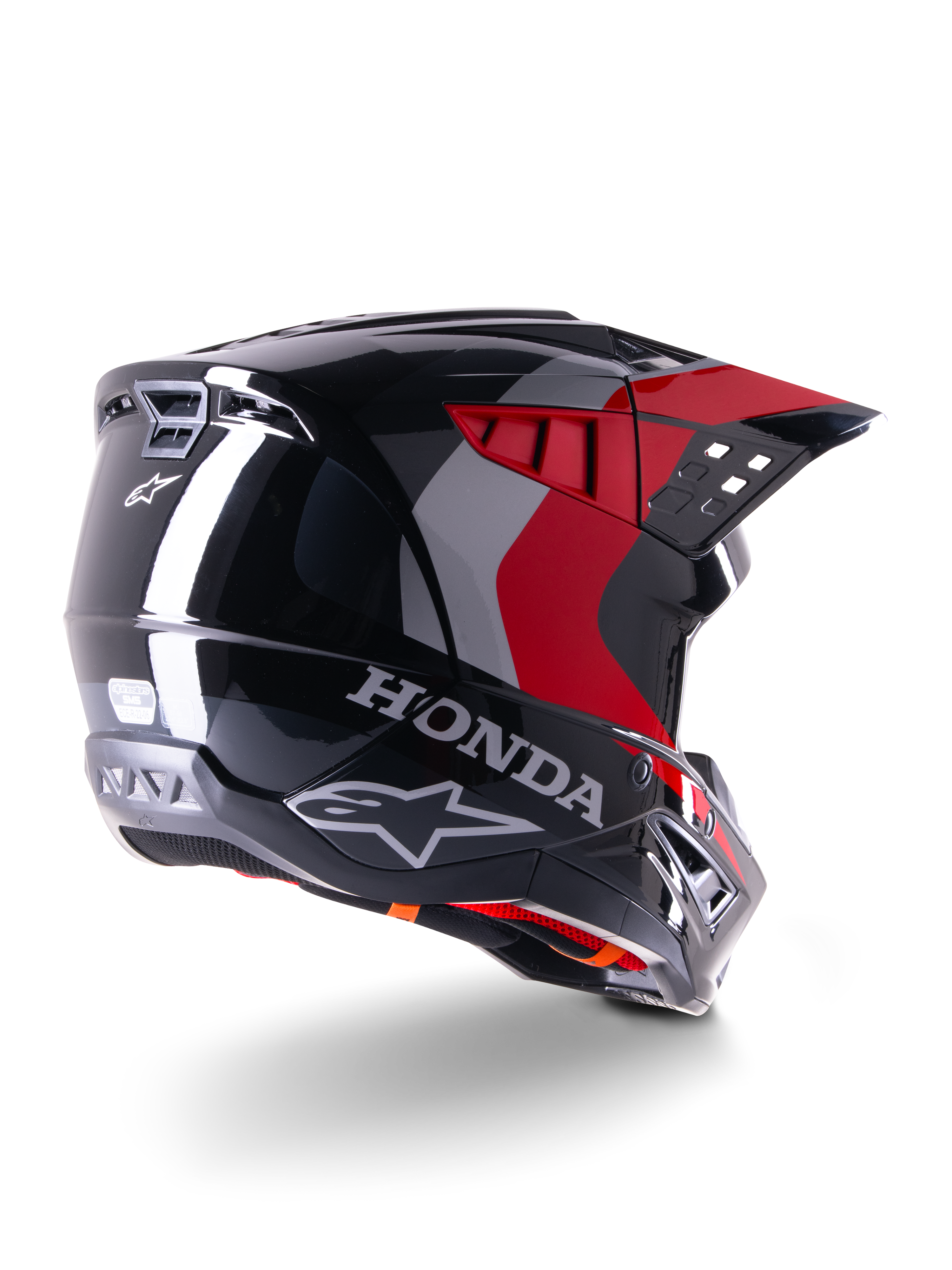 Honda SM5 - Black Red MX Helmet