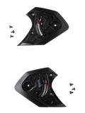Alpinestars S-R7 Shield Mechanism Set, black motorcycle helmet visor replacement hardware with mounting screws for road racing.